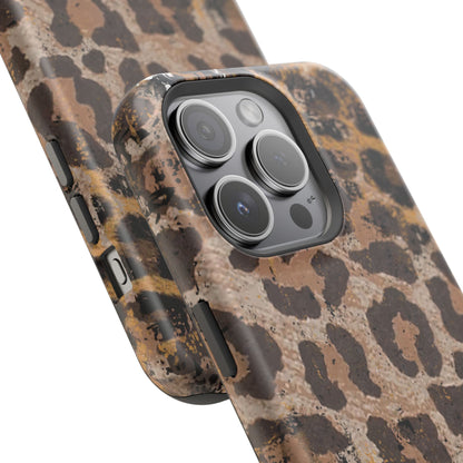 Vintage Distressed Leopard Print - MagSafe iPhone Series Case