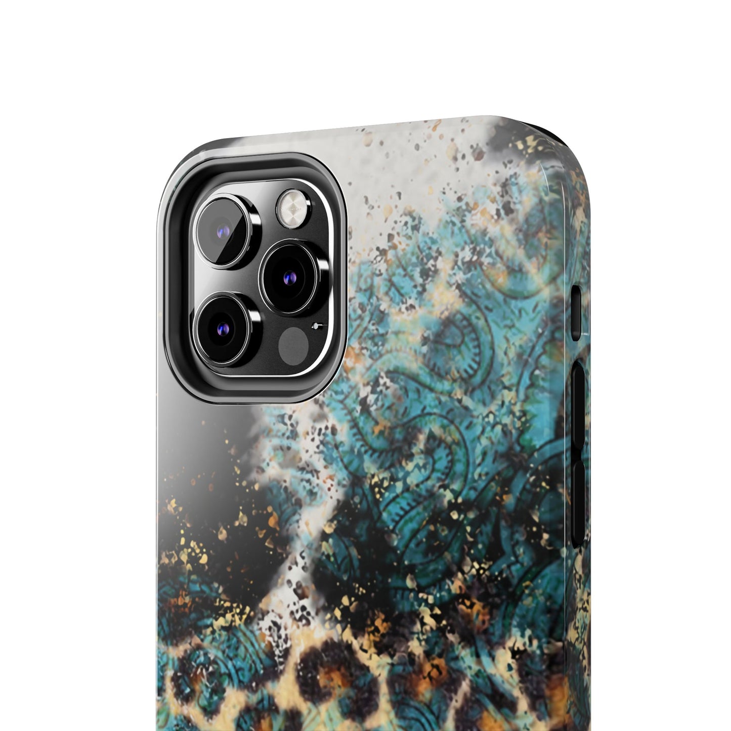 Turquoise Paisley Cowhide Leopard - iPhone Series Case