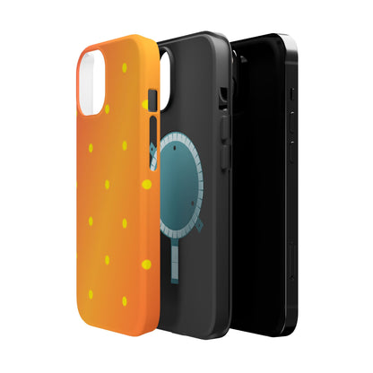 Sunset Gradient Polka Dots MagSafe iPhone Case – Shockproof, Matte Finish, Dual-Layer Protection