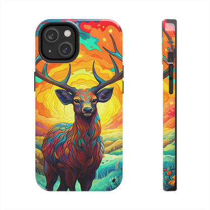 Vibrant Stag in Bloom – iPhone Case