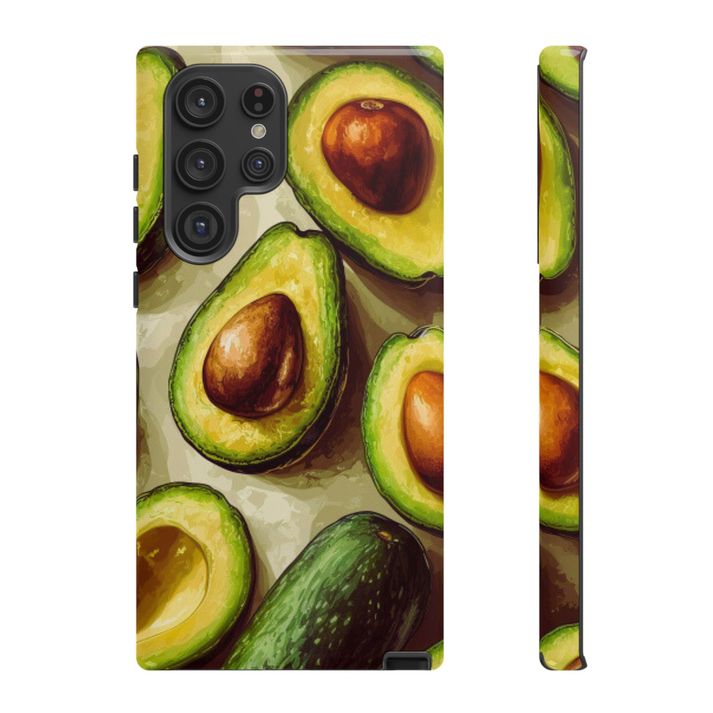 Realistic Avocado Samsung Galaxy  Case – Detailed Green Fruit Design, Shockproof Protection