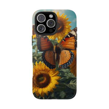 Vibrant Butterfly & Sunflower – iPhone Case