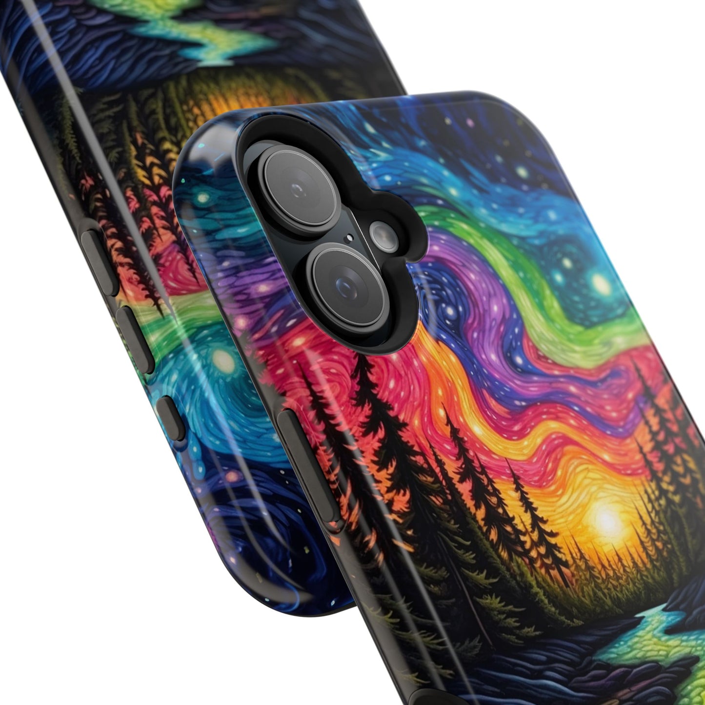 Celestial Nightscape MagSafe iPhone Case – Vibrant River and Starry Sky Design