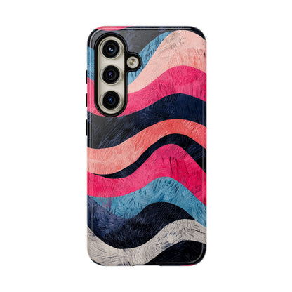 Abstract Wave Pattern Samsung Galaxy Case – Shockproof, Matte Finish, Dual-Layer Protection