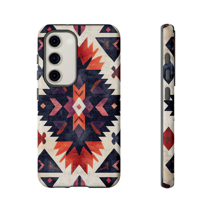 Boho Tribal Starburst Tough Samsung Galaxy  Case – Vibrant Geometric Design, Dual-Layer Protection