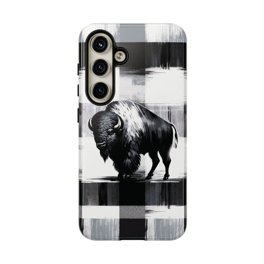 Black White Buffalo Plaid Phone Case!