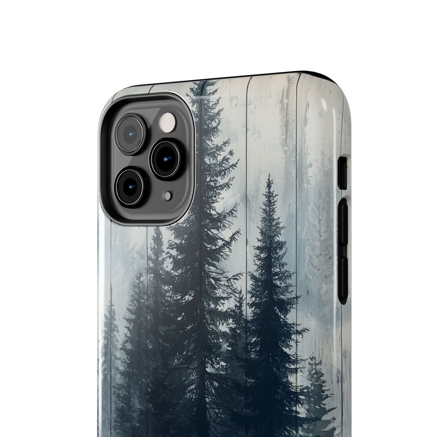 Rustic Pine Forest iPhone Case - Blue Toned Woodland Country Design