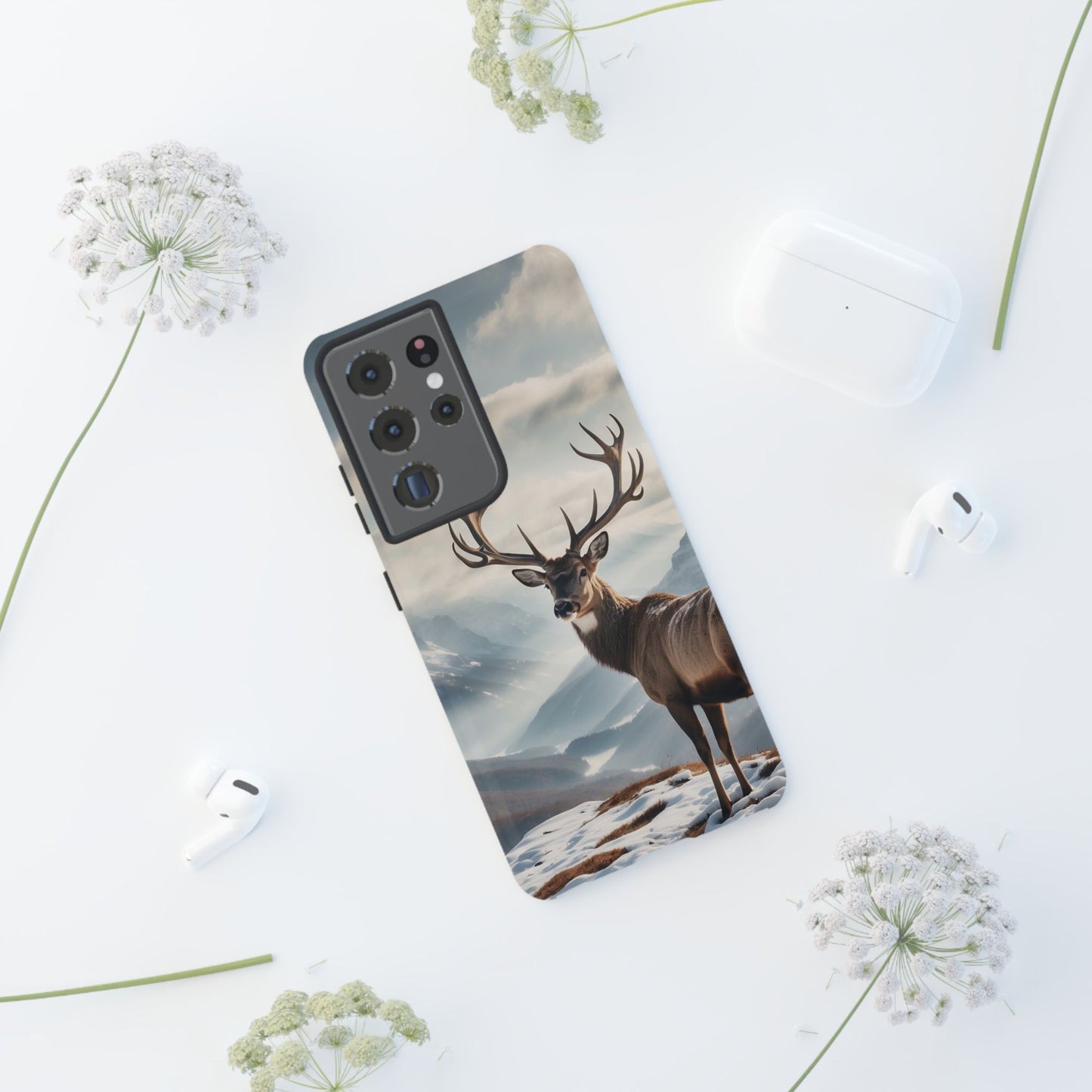 Alpine Majesty: Stag in Snow – Samsung Galaxy Case