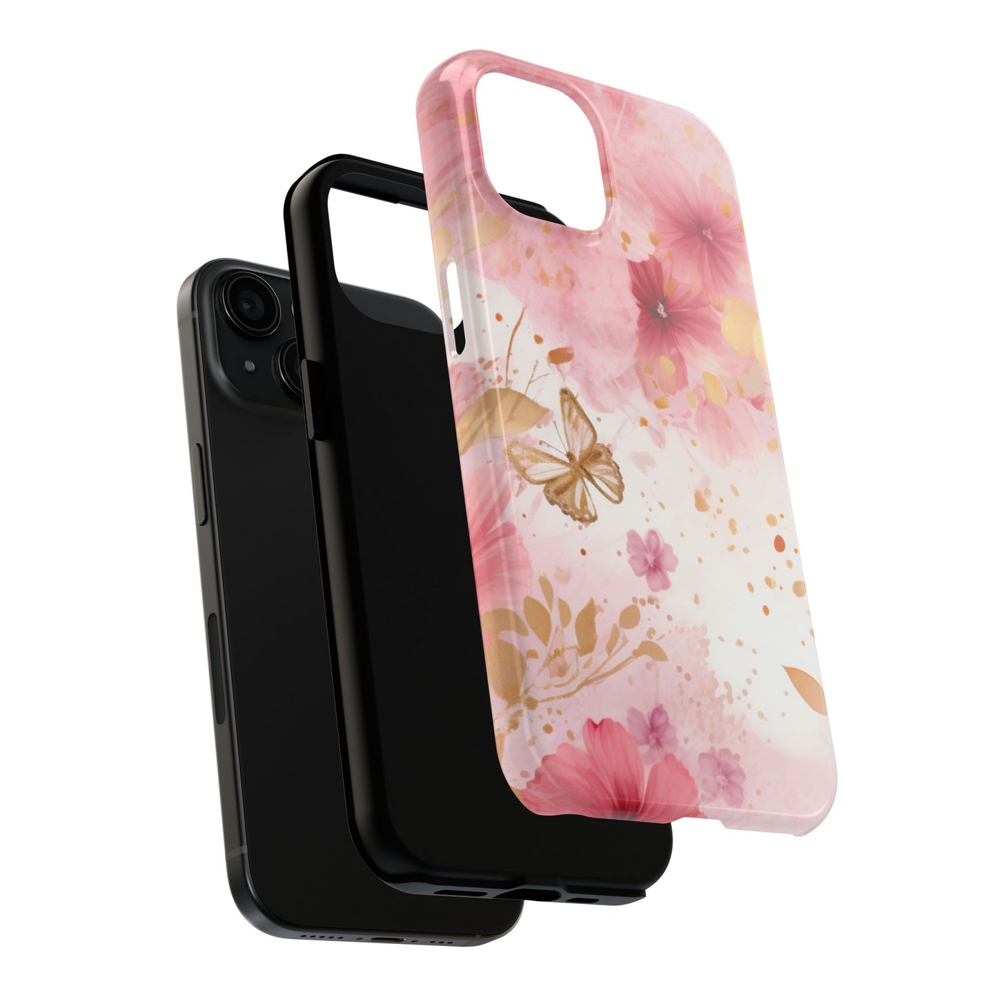 Blush Pink Floral Butterfly - iPhone Case