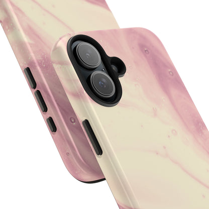 Blush Marble Glow – iPhone Case with Rose Gold & Pink Swirl Pattern