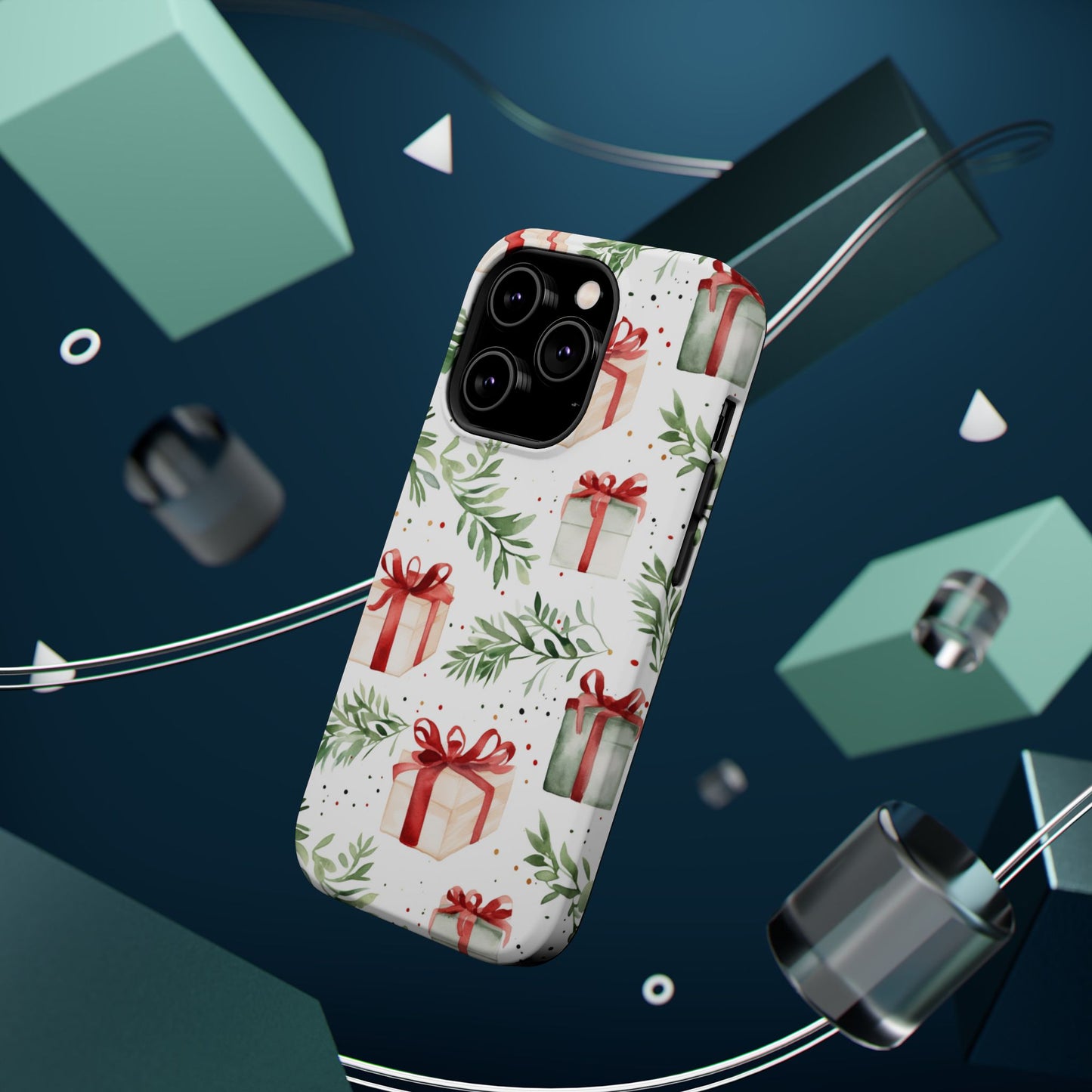 Watercolor Holiday Gifts & Greenery - MagSafe iPhone Series Case