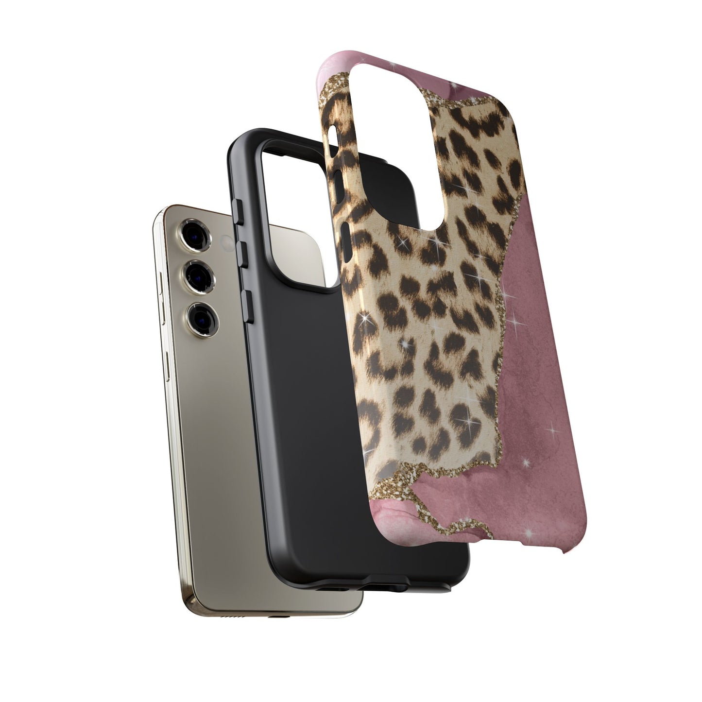 Pink Glam Leopard - Samsung Galaxy Series Case with Glitter Accents