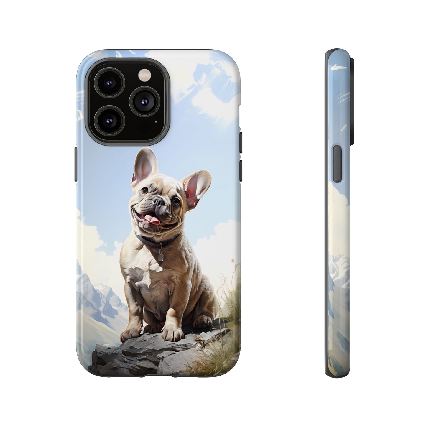 Frenchie iPhone Samsung Galaxy Phone Case! French Bull Dog Standing Proudly. Extremely Tough & Durable With Dual Layer Protection.