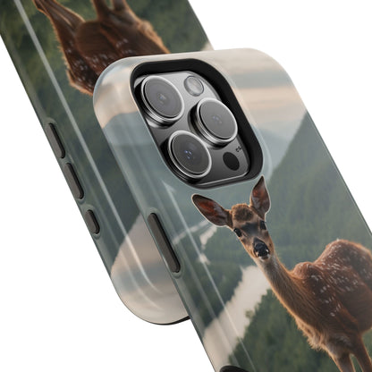 Majestic Fawn Overlooking Mountain Vista MagSafe iPhone Case