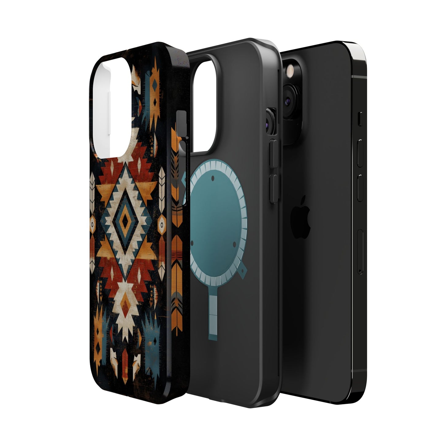 Southwestern Arrow & Diamond Tough MagSafe iPhone Case – Bold Tribal Design, Dual-Layer Protection