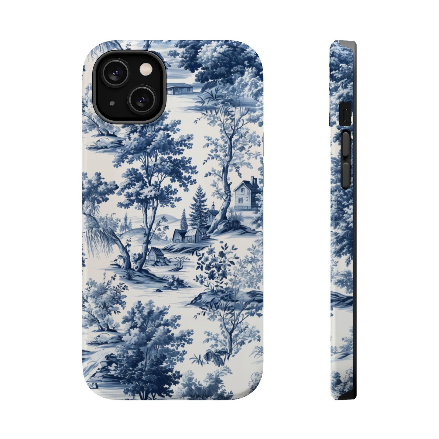 Vintage Charm Blue Toile iPhone Case