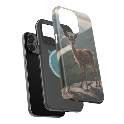 Majestic Fawn Overlooking Mountain Vista MagSafe iPhone Case