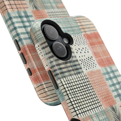 Rustic Patchwork MagSafe iPhone Case | Farmhouse Style & Shockproof