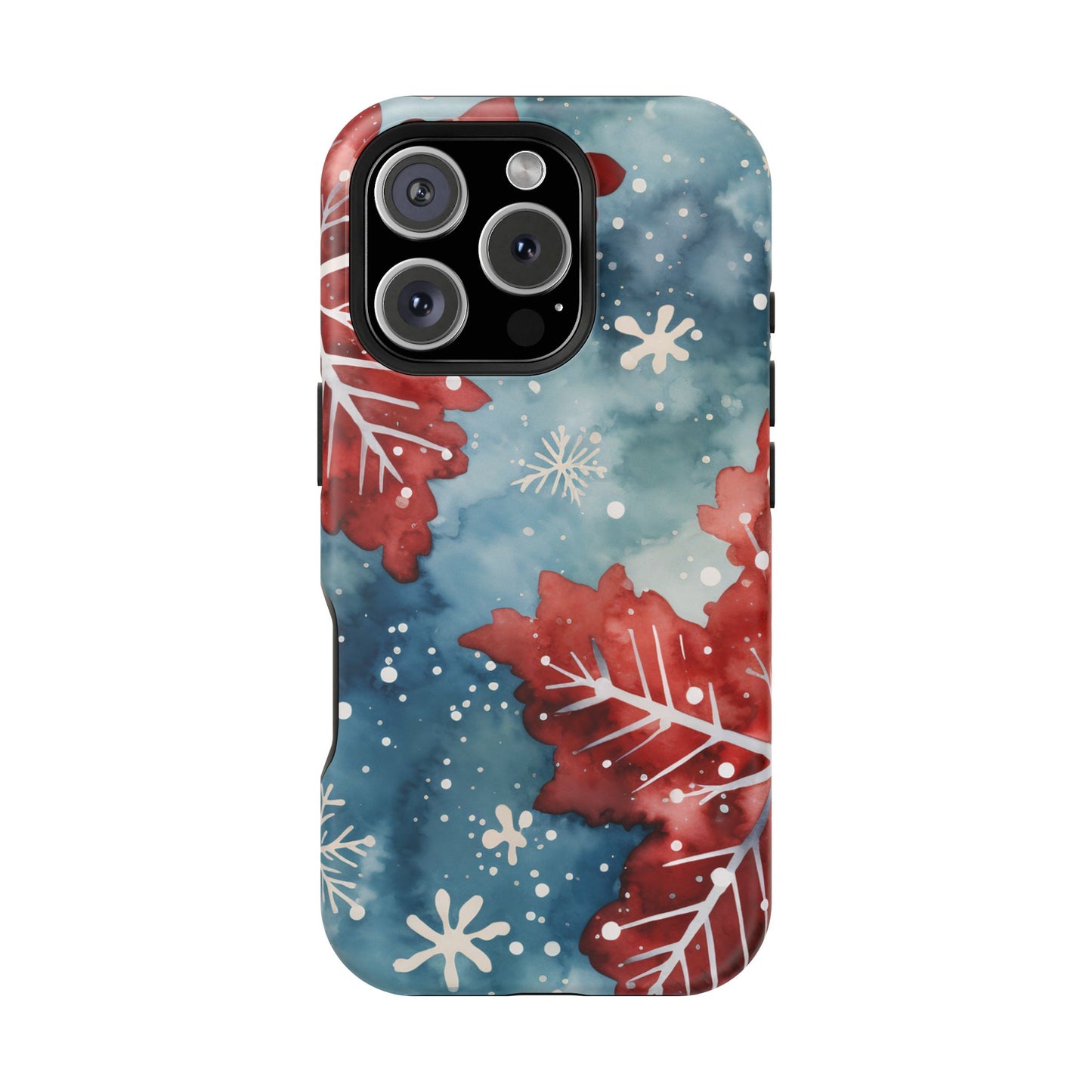 Crimson Snowflake Charm – MagSafe iPhone Case