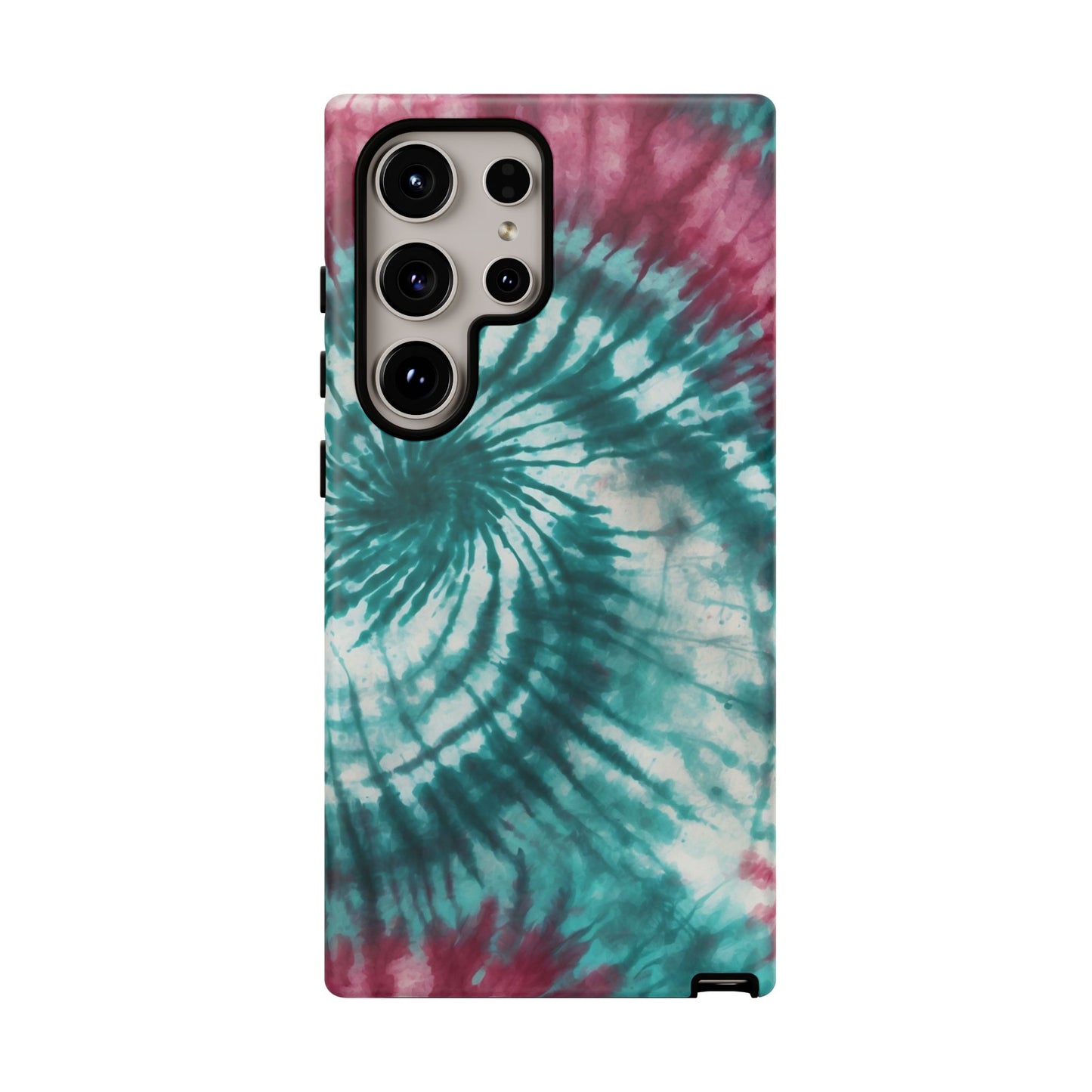 Teal and Pink Spiral Tie-Dye Samsung Galaxy Case – Boho Chic Design