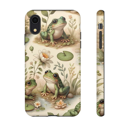 Cute Frogs Phone Case - Pond Pals Frolic - Charming Frog Lily Pad Phone Case for iPhone, Google & Samsung! Great Gift For Any Frog Lover!