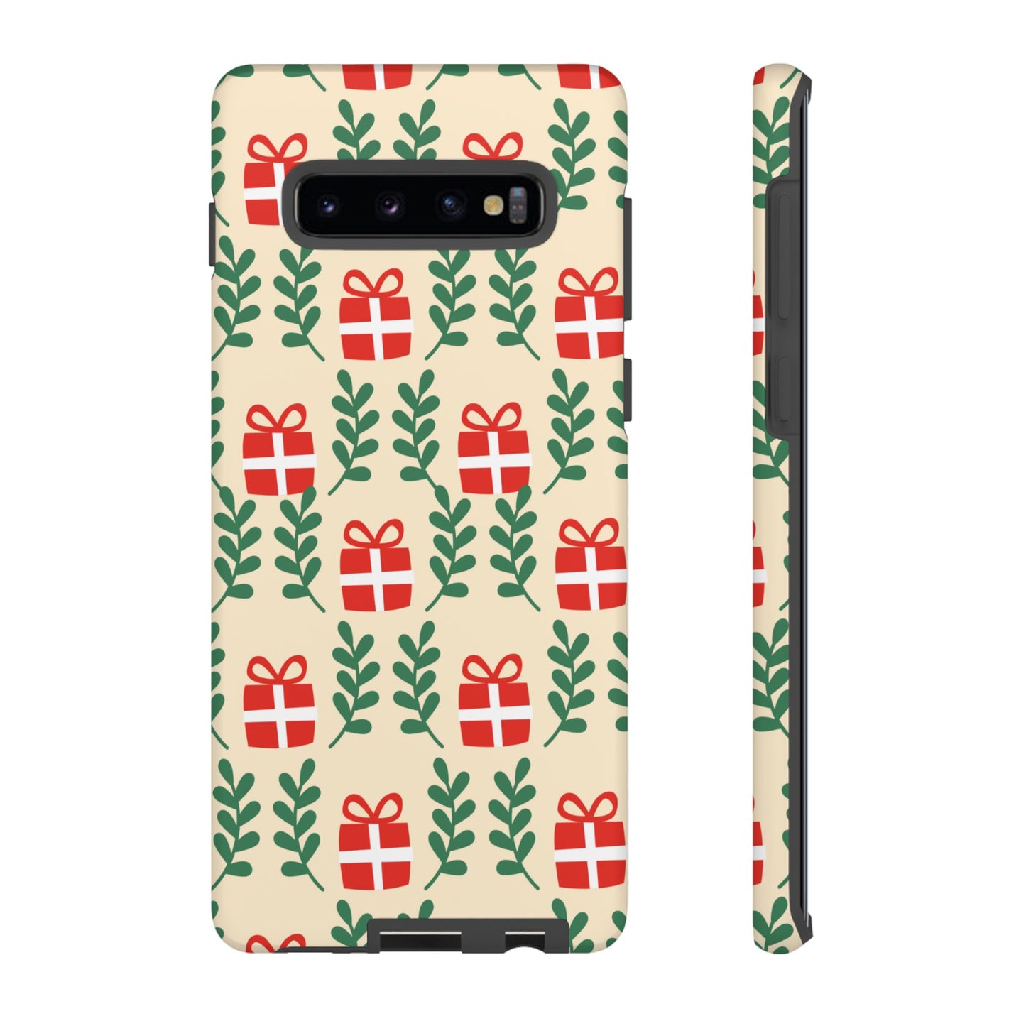 Samsung Galaxy Case: Holiday Cheer – Red Gifts & Green Leaves