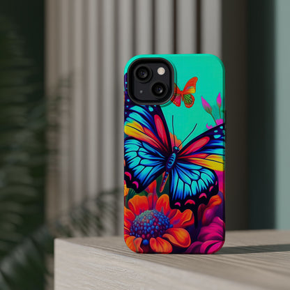 Vivid Butterfly & Floral Burst - MagSafe iPhone Case