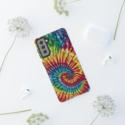 Colorful Retro Tie-Dye Samsung Galaxy Case – Spiral Rainbow Design