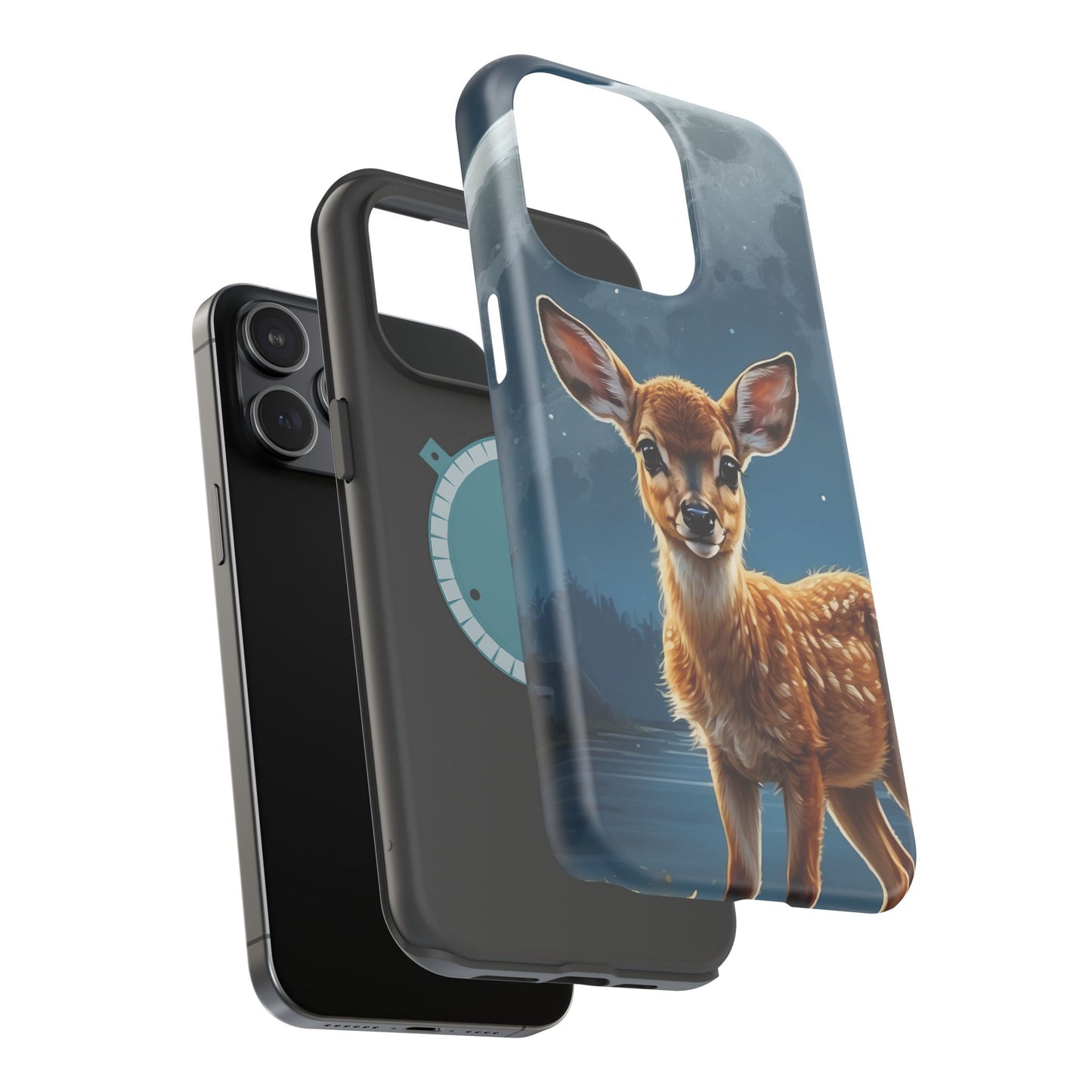 MagSafe-Compatible iPhone Case – Enchanted Fawn Under the Moonlit Sky