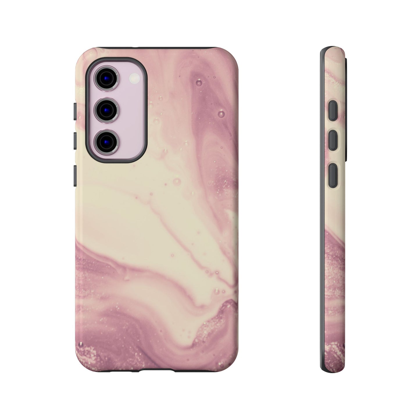 Blush Marble Glow – Samsung Galaxy Case with Rose Gold Swirl Design