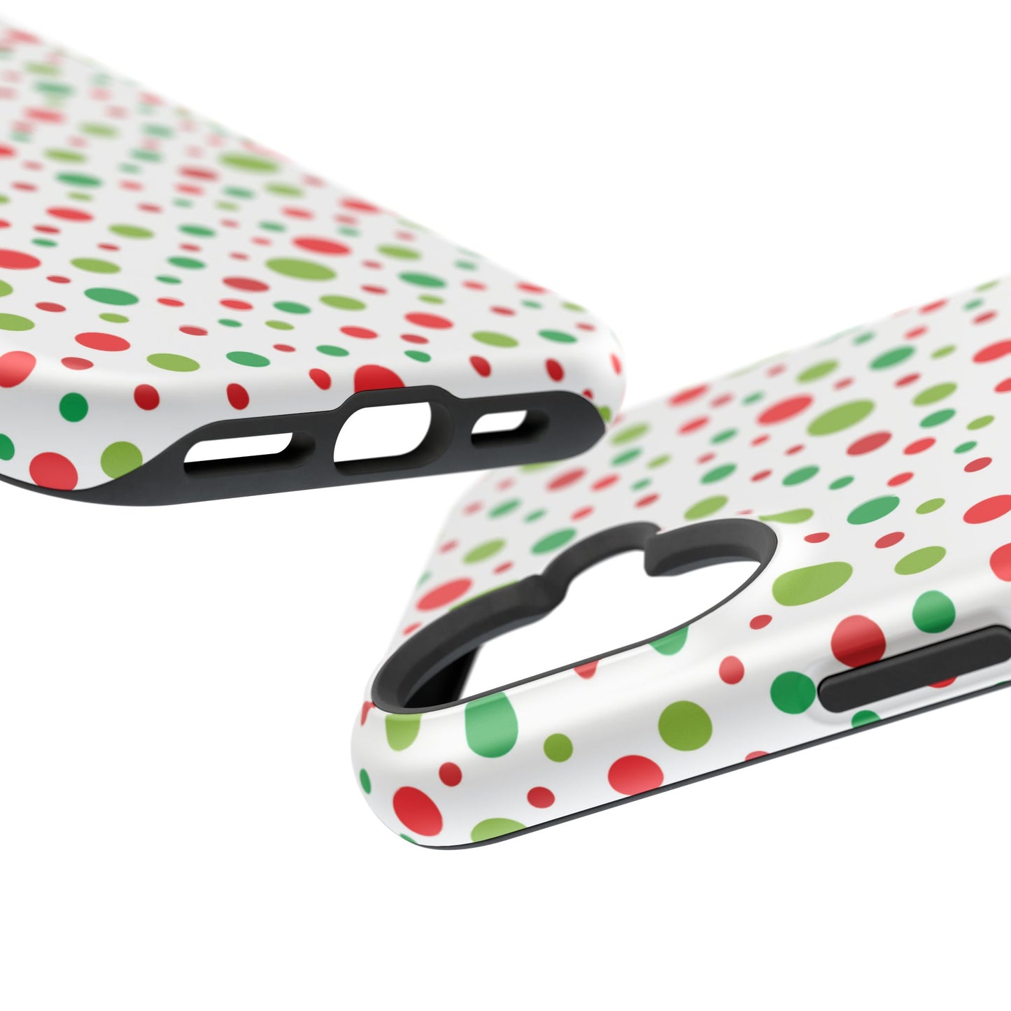 Red & Green Christmas Polka Dots – MagSafe iPhone Case