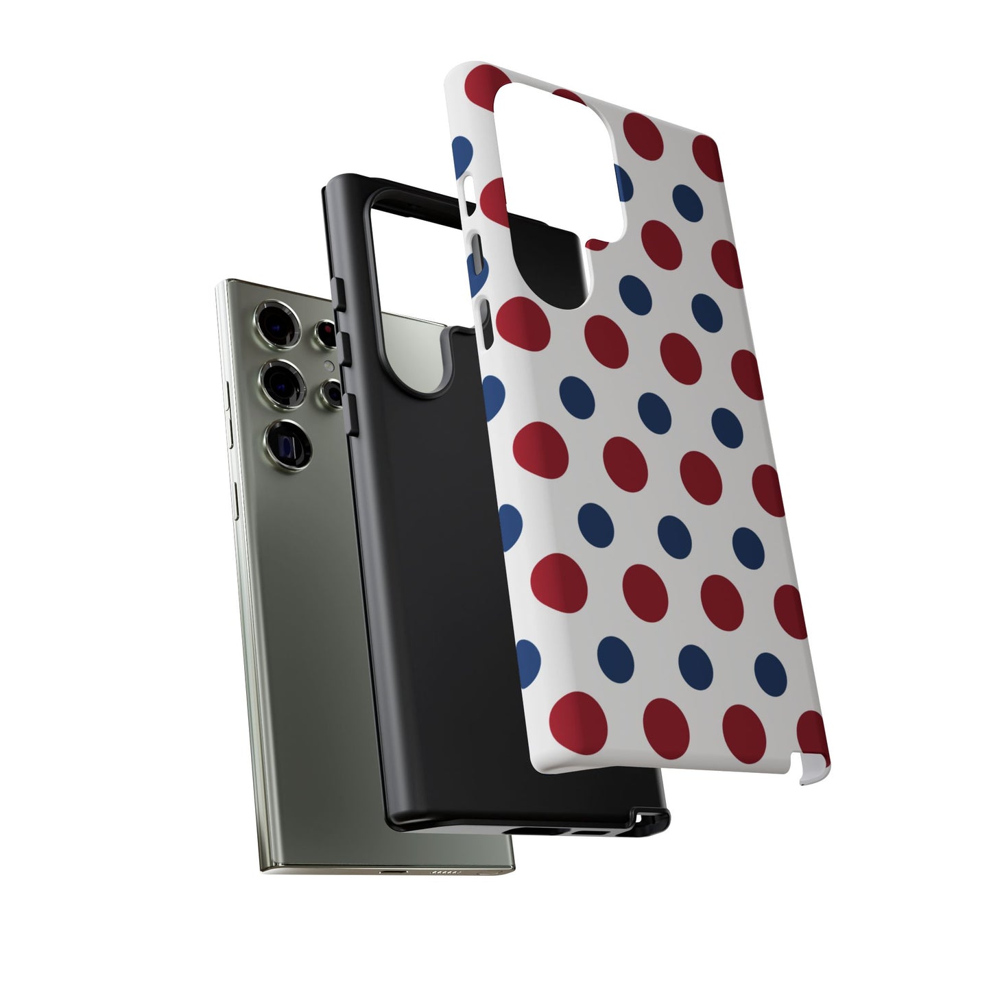 Patriotic Navy, White, and Red Polka Dot Samsung Galaxy Case