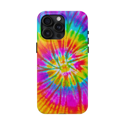 Rainbow Spiral Tie-Dye iPhone Case – Bright & Retro Design