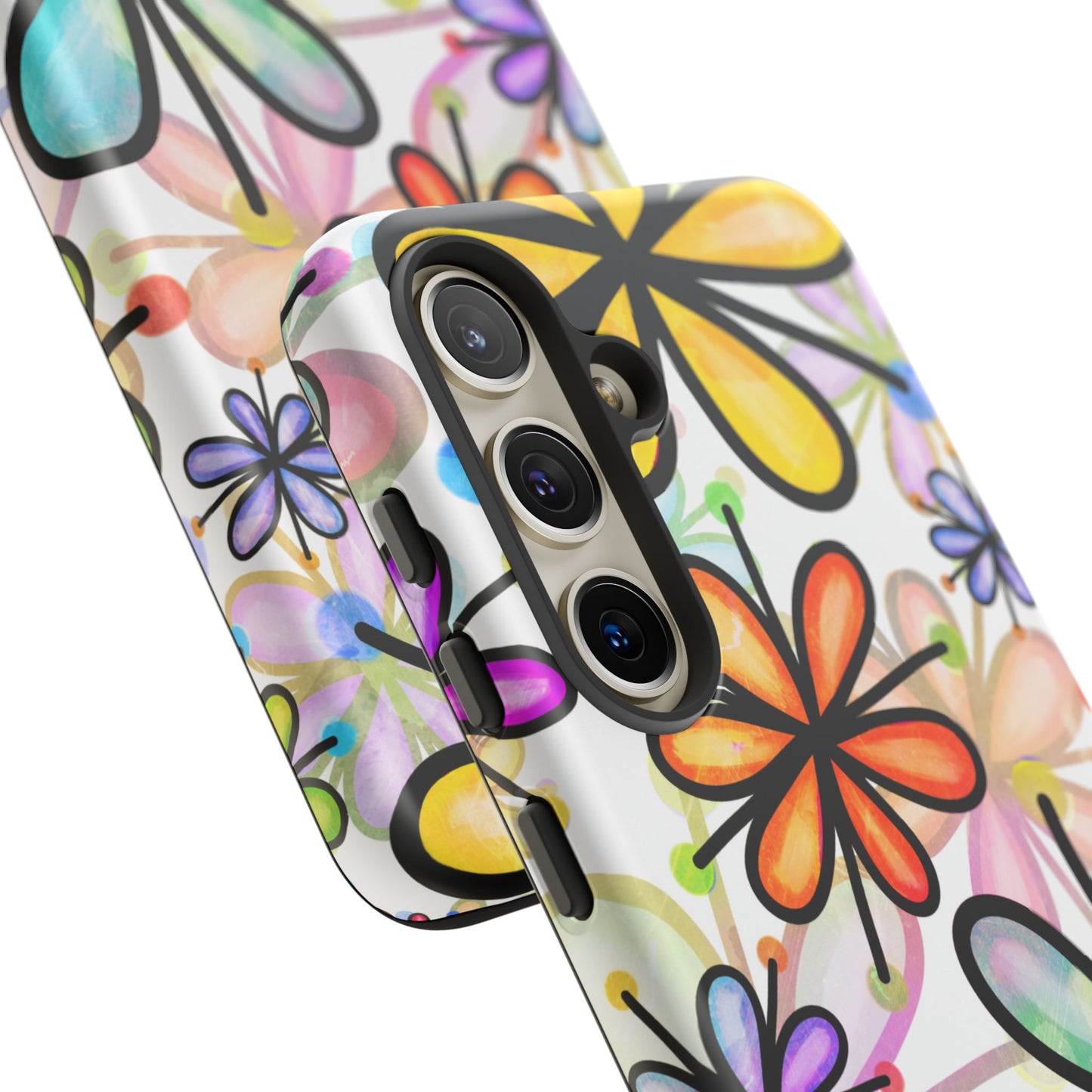 Retro Floral Pop Samsung Galaxy Case – Ultra-Slim Design, High-Gloss Finish