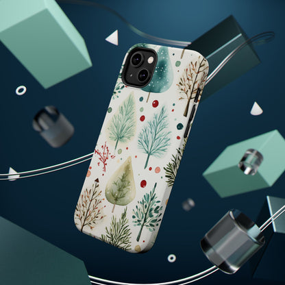 Watercolor Winter Trees MagSafe iPhone Case – Nature-Inspired, Holiday Theme Protective Cover