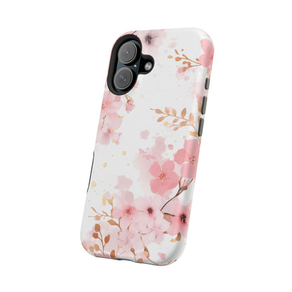 Soft Pink Cherry Blossom MagSafe Case – Floral Elegance with Wireless Charging