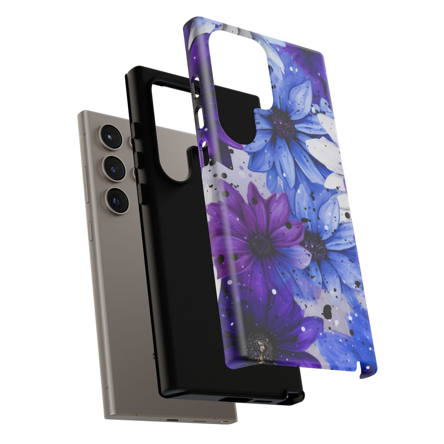 Vibrant Purple & Blue Floral Splash - Samsung Galaxy Series Case