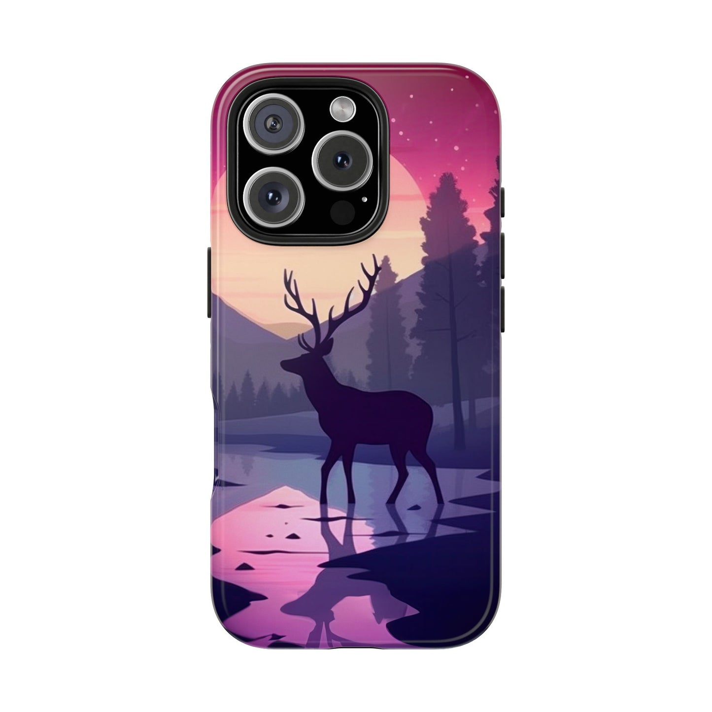 Twilight Elegance: Stag Reflection – iPhone Case