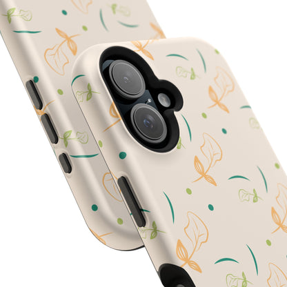 Soft Pastel Abstract Floral Tough MagSafe iPhone Case – Playful Minimalist Design with Dual-Layer Protection