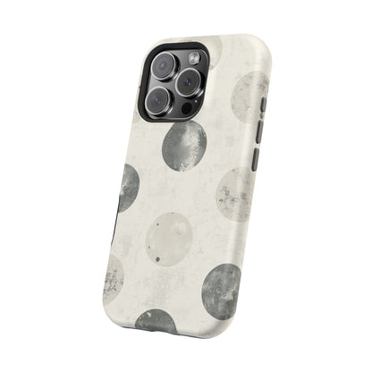 Vintage Polka Dot MagSafe iPhone Case - Neutral Retro Protective Cover