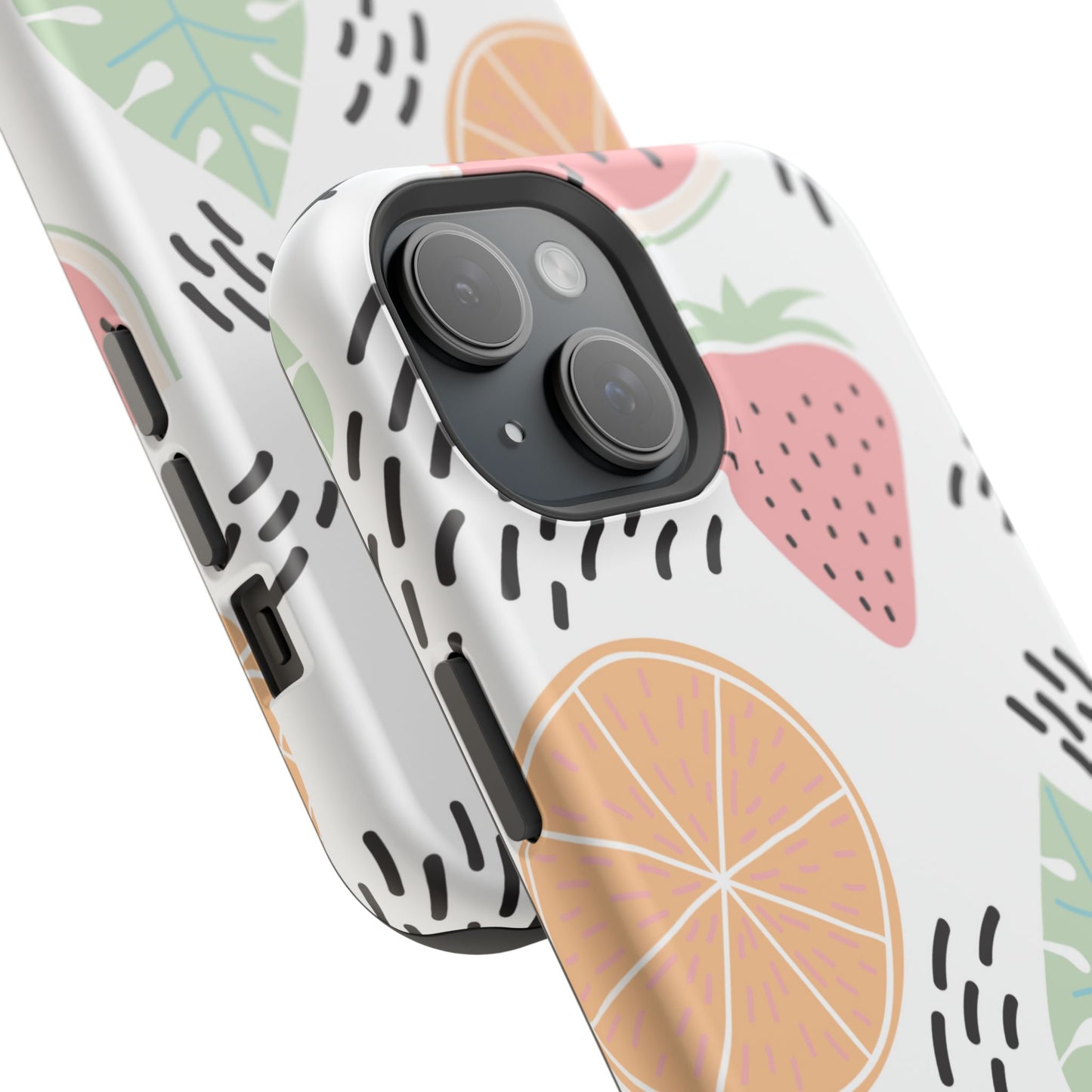 Tropical Fruit Fiesta Tough MagSafe iPhone Case – Fun Watermelon, Pineapple, and Citrus Design