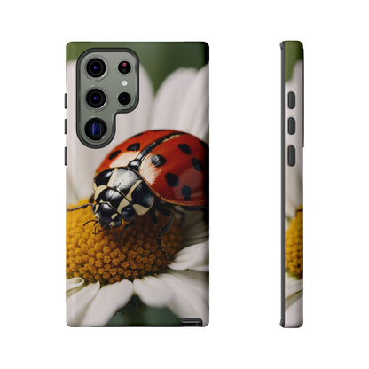 Samsung Galaxy Case: Ladybug on White Daisy