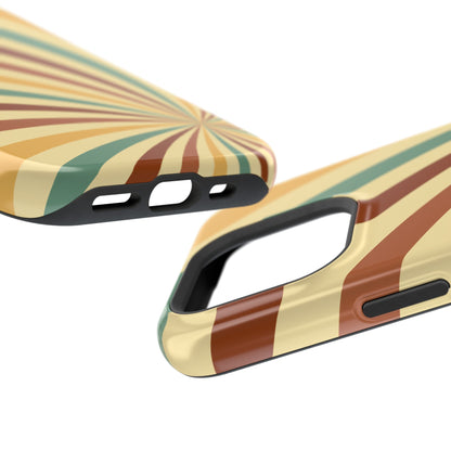 Earthy Retro Swirl MagSafe iPhone Case – Dual-Layer Protection with 70s-Inspired Earth Tones