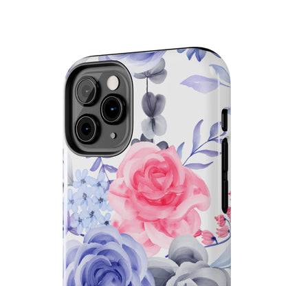 Elegant Blue Floral Watercolor Design – iPhone Case