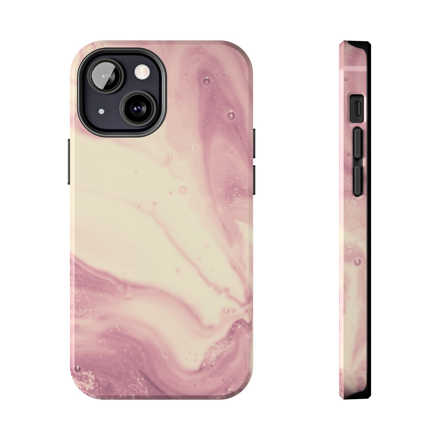 Blush Marble Glow – iPhone Case with Rose Gold & Pink Swirl Pattern