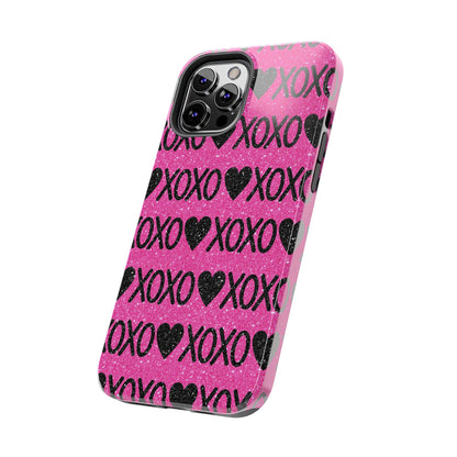 XOXO Glitter Hearts iPhone Case