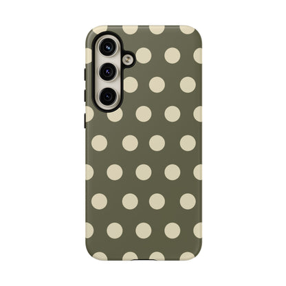 Vintage Green & Cream Polka Dots – Samsung Galaxy Case