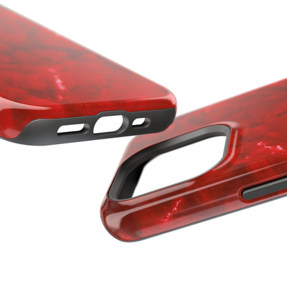 Bold Red Marble MagSafe iPhone Case – Luxe Design Meets Magnetic Precision