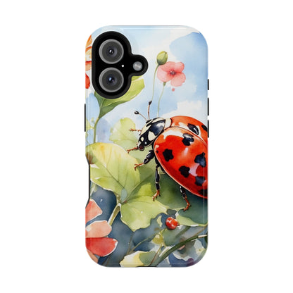 Watercolor Ladybug & Poppy Fields - MagSafe iPhone Case