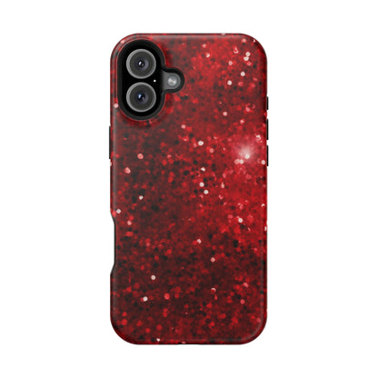 Crimson Glow Glitter MagSafe Case